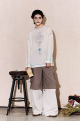 OIPWORD Starlit Heart Stitch Long-Sleeve Tee