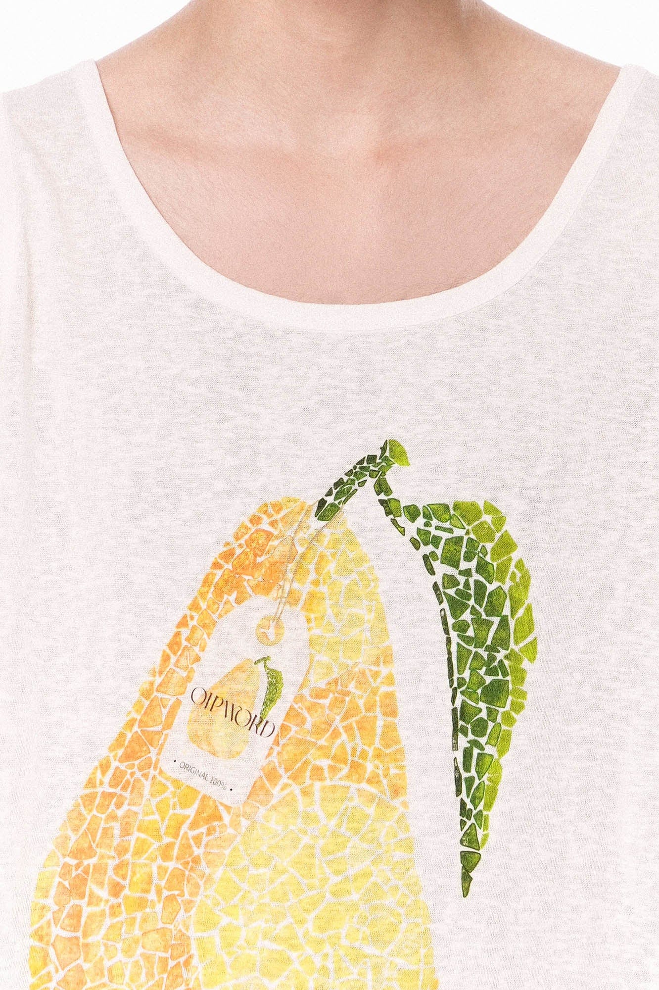 OIPWORD Mosaic Pear Graphic Tank Top