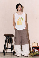 OIPWORD Mosaic Pear Graphic Tank Top