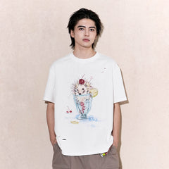 OIPWORD Cherry Hedgehog Graphic T-Shirt