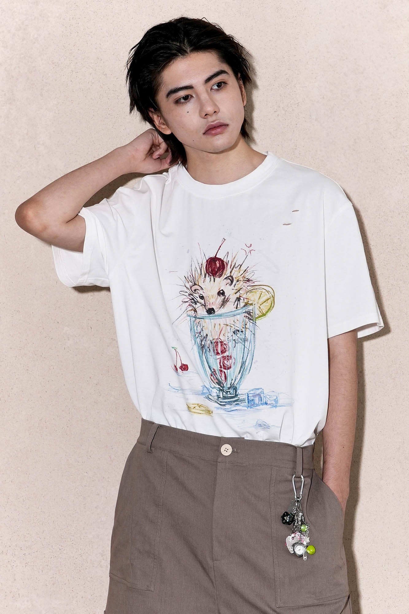 OIPWORD Cherry Hedgehog Graphic T-Shirt