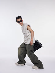 WHISTLEHUNTER Triple Washed Drape Jeans Grey