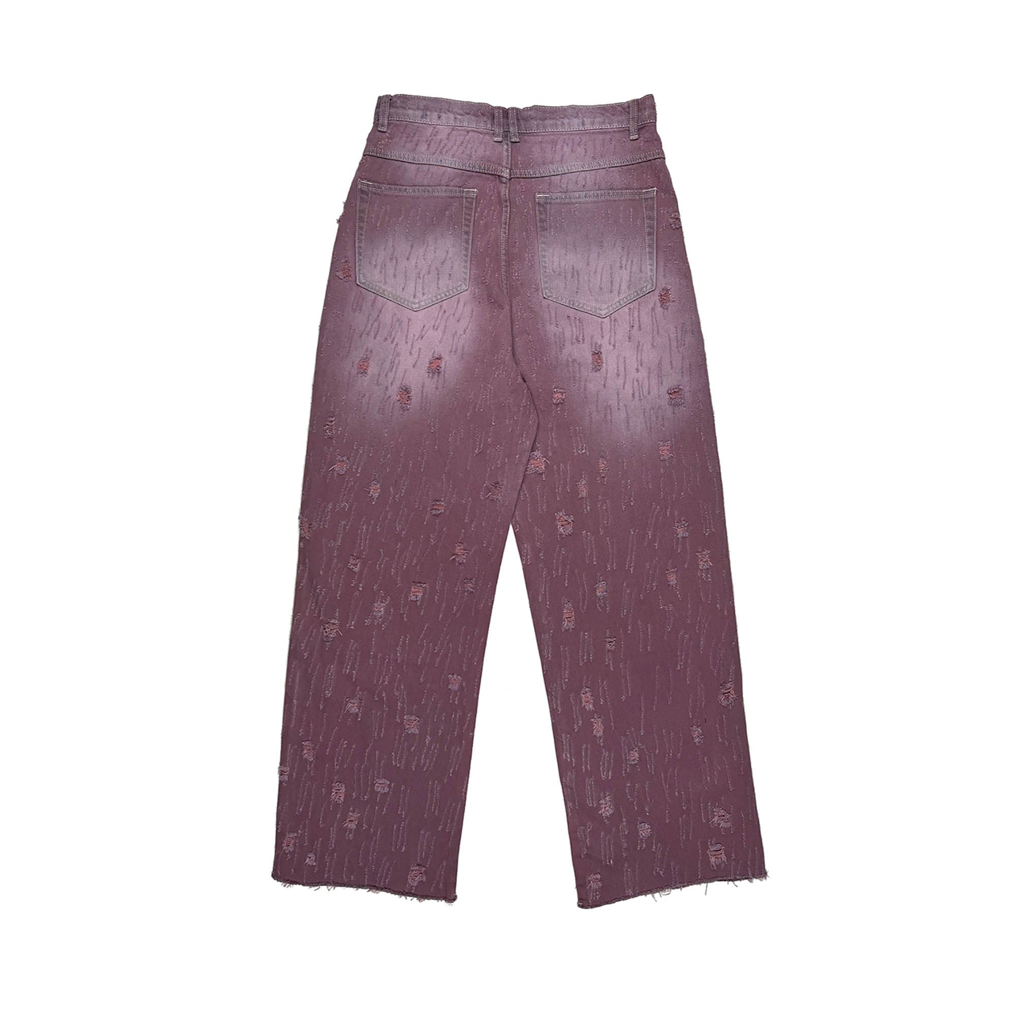 RICHILL Distressed Scratch Straight-Leg Jeans