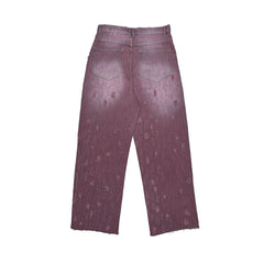 RICHILL Distressed Scratch Straight-Leg Jeans
