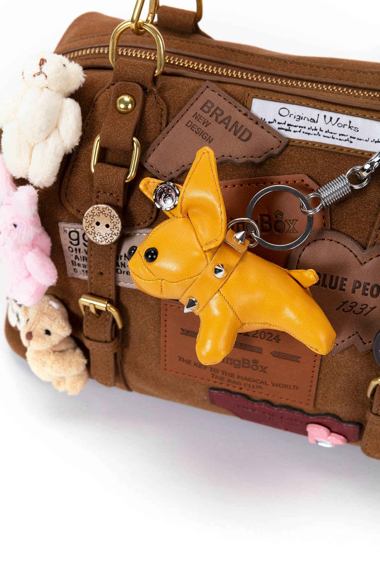 BLING BOX Plush Animal Charm Shoulder Bag