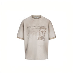ESAIAS Hourglass Washed Gradient Raw-Edge T-Shirt