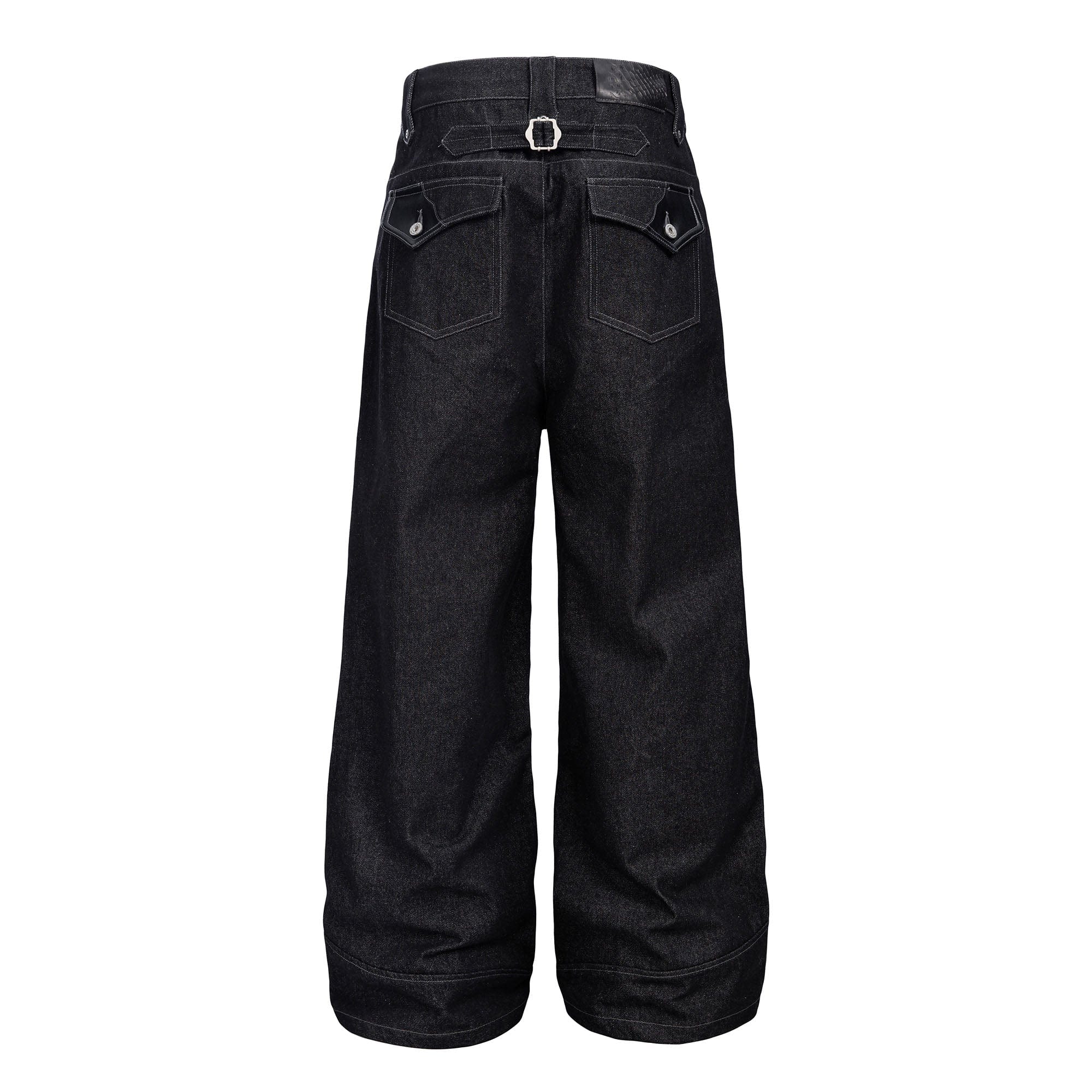 ESAIAS Phoenix Graphic Wide-Leg Raw Jeans