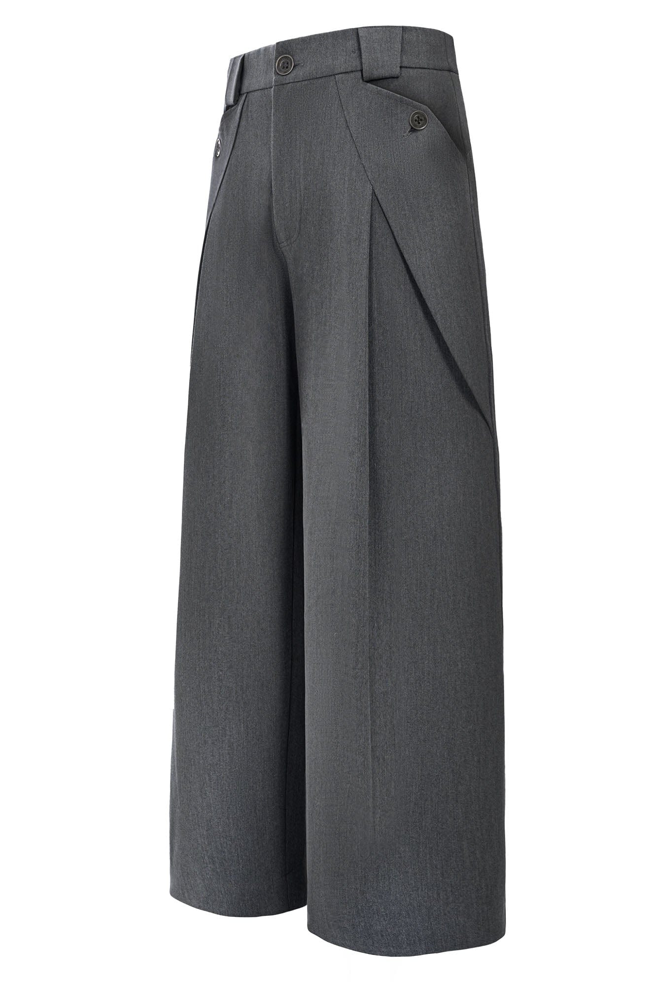 ESAIAS Triangle-Pleat Wide-Leg Trousers