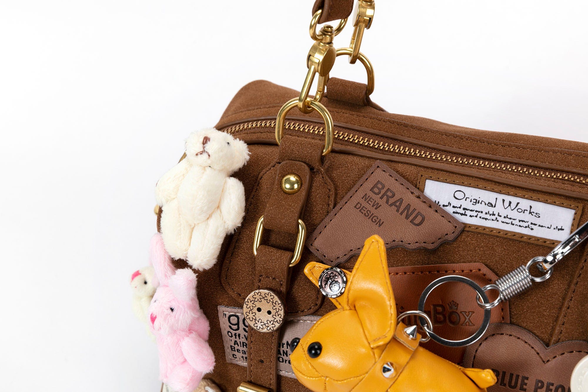 BLING BOX Plush Animal Charm Shoulder Bag
