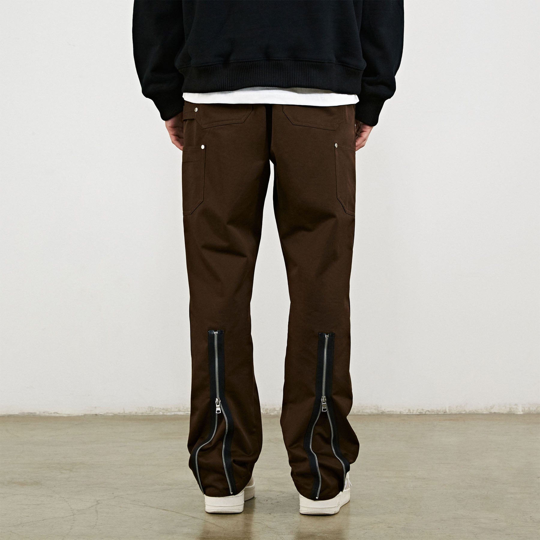 BONELESS Rivet Double-layered Back Zipper Pants