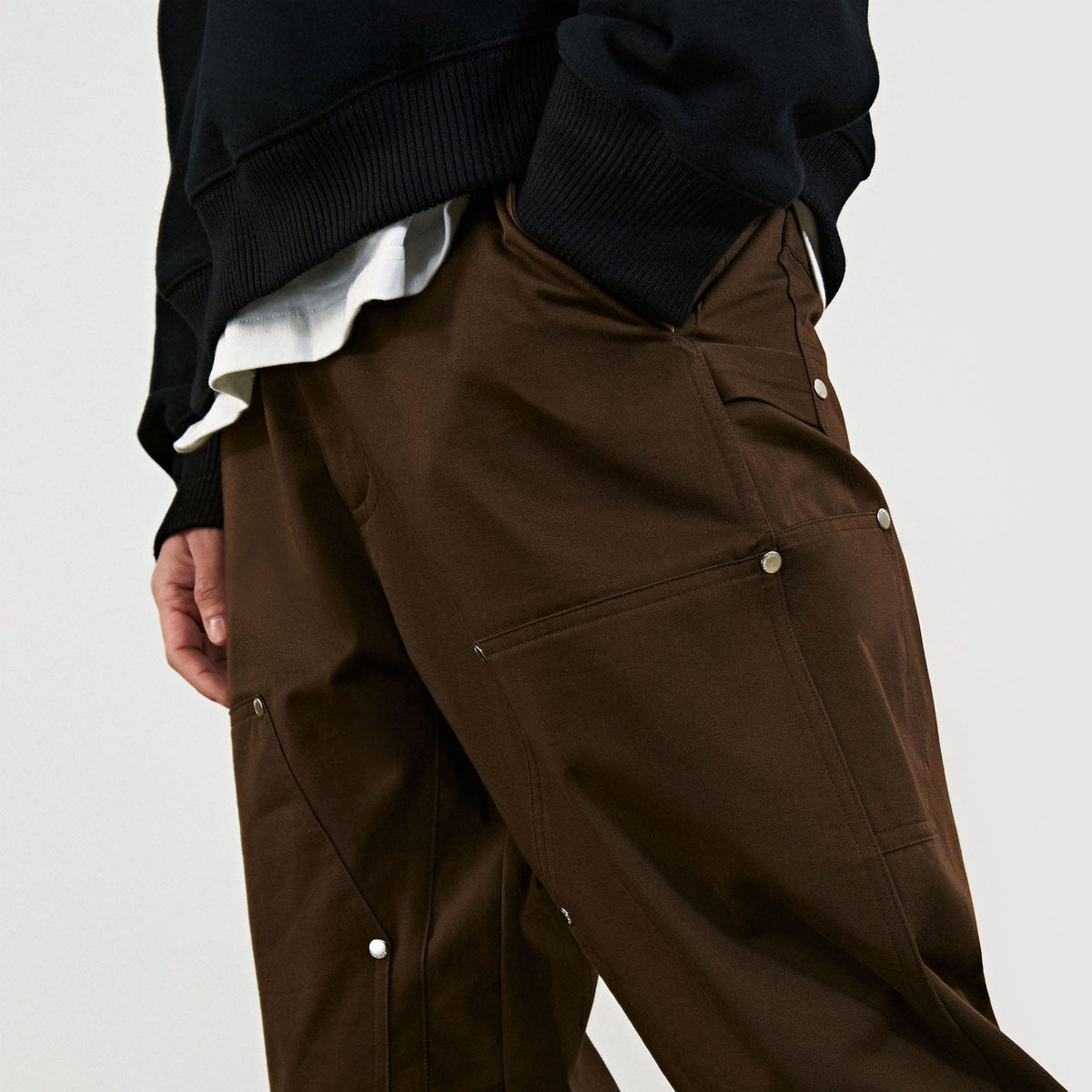 BONELESS Rivet Double-layered Back Zipper Pants