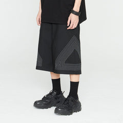 49PERCENT Embroidered Triangle Oversized Shorts