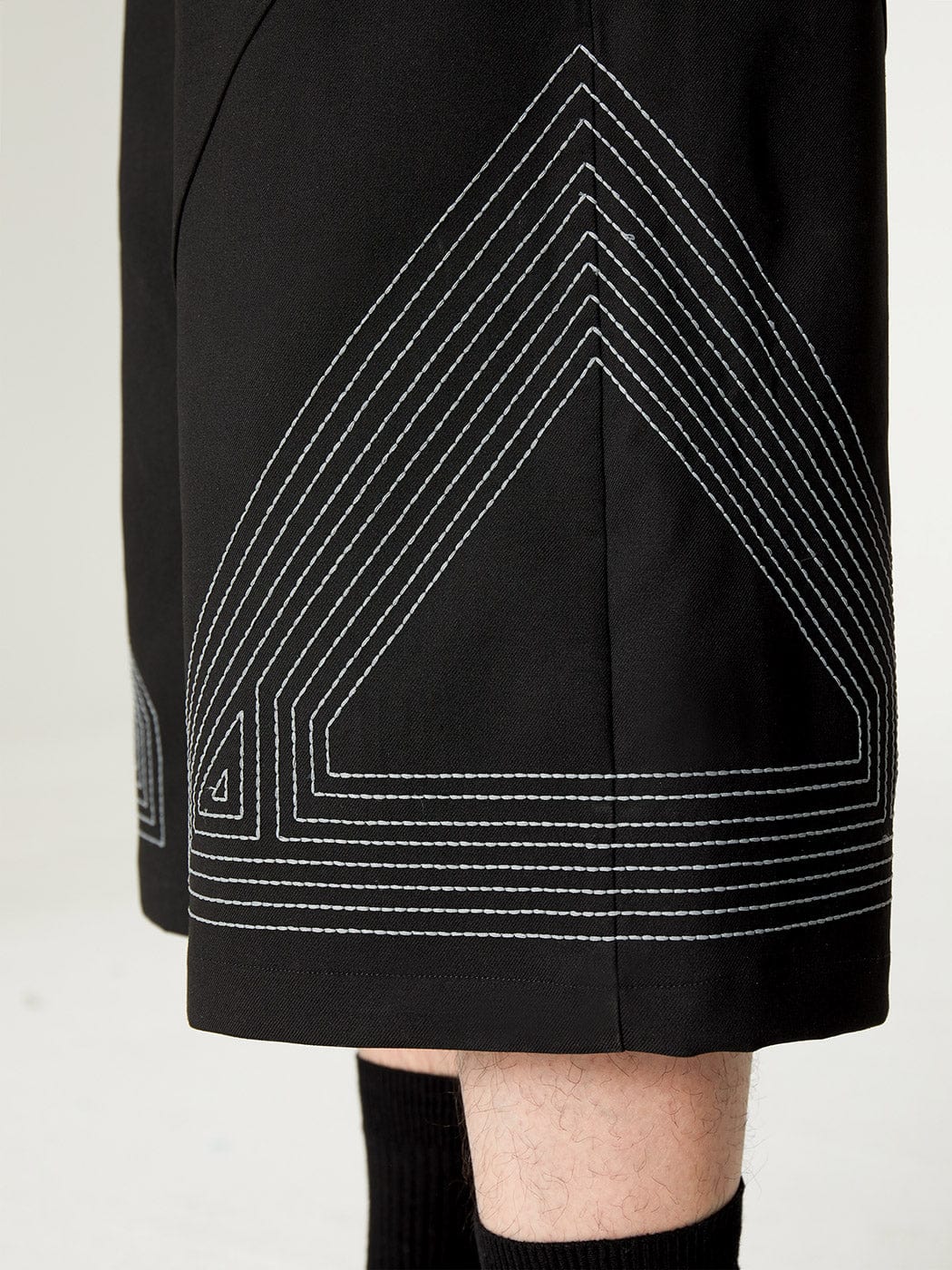 49PERCENT Embroidered Triangle Oversized Shorts