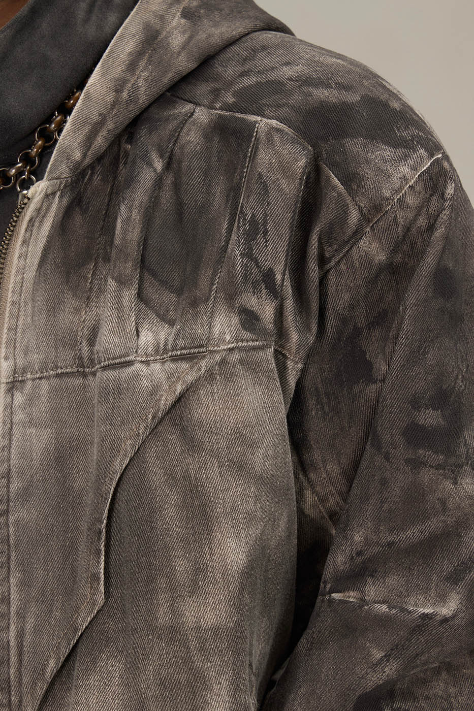 FLYERRER Distressed Crinkled Dirty Fit Jacket