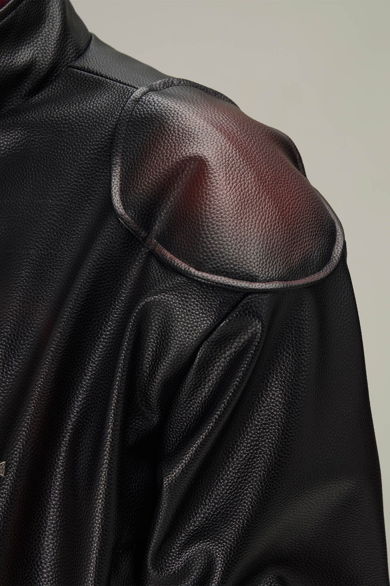 FLYERRER Flame Deconstructed Distressed Faux Leather Jacket