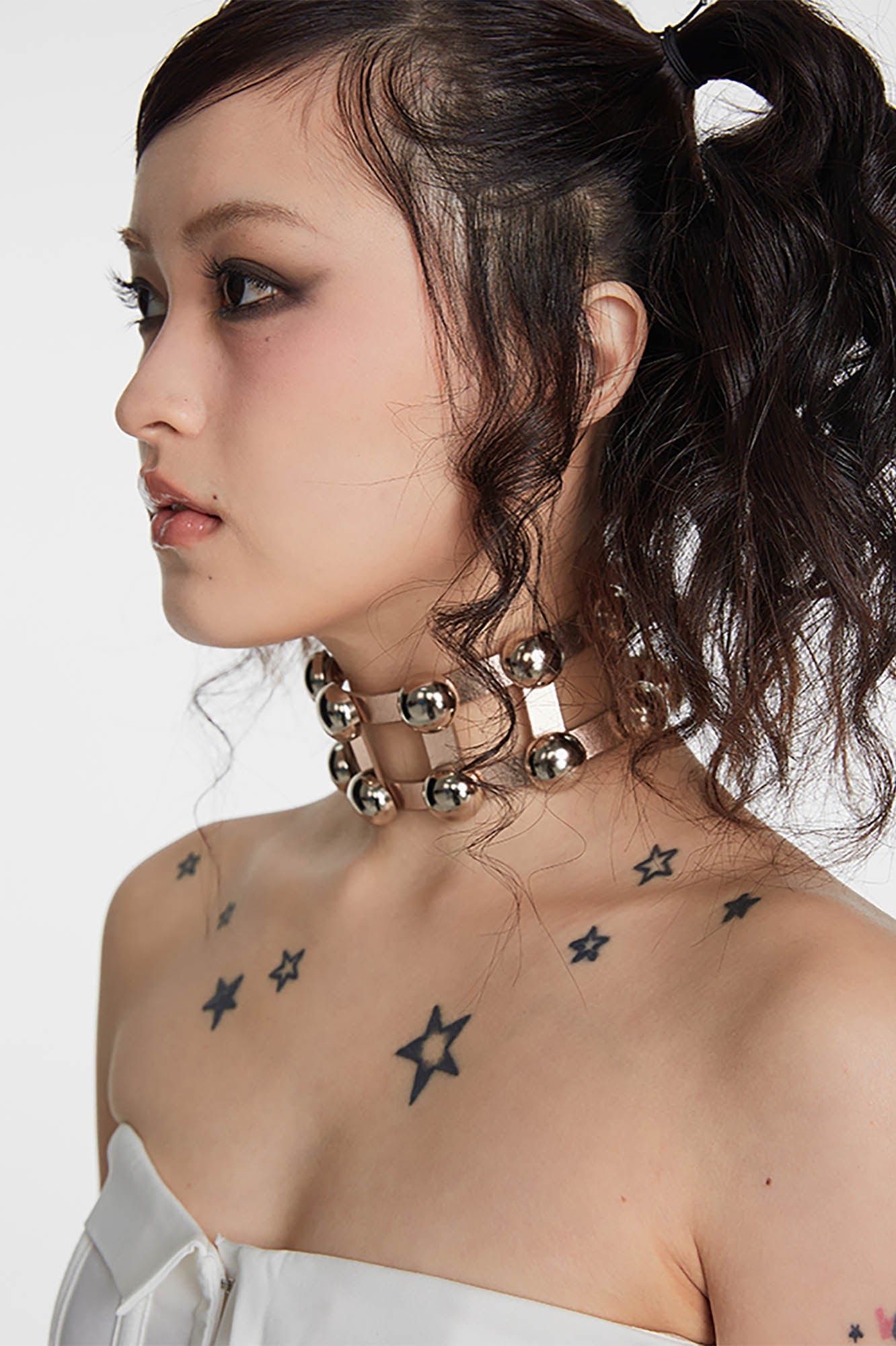 SCHWARZGOLD Metallic Beaded Double-Strap Choker