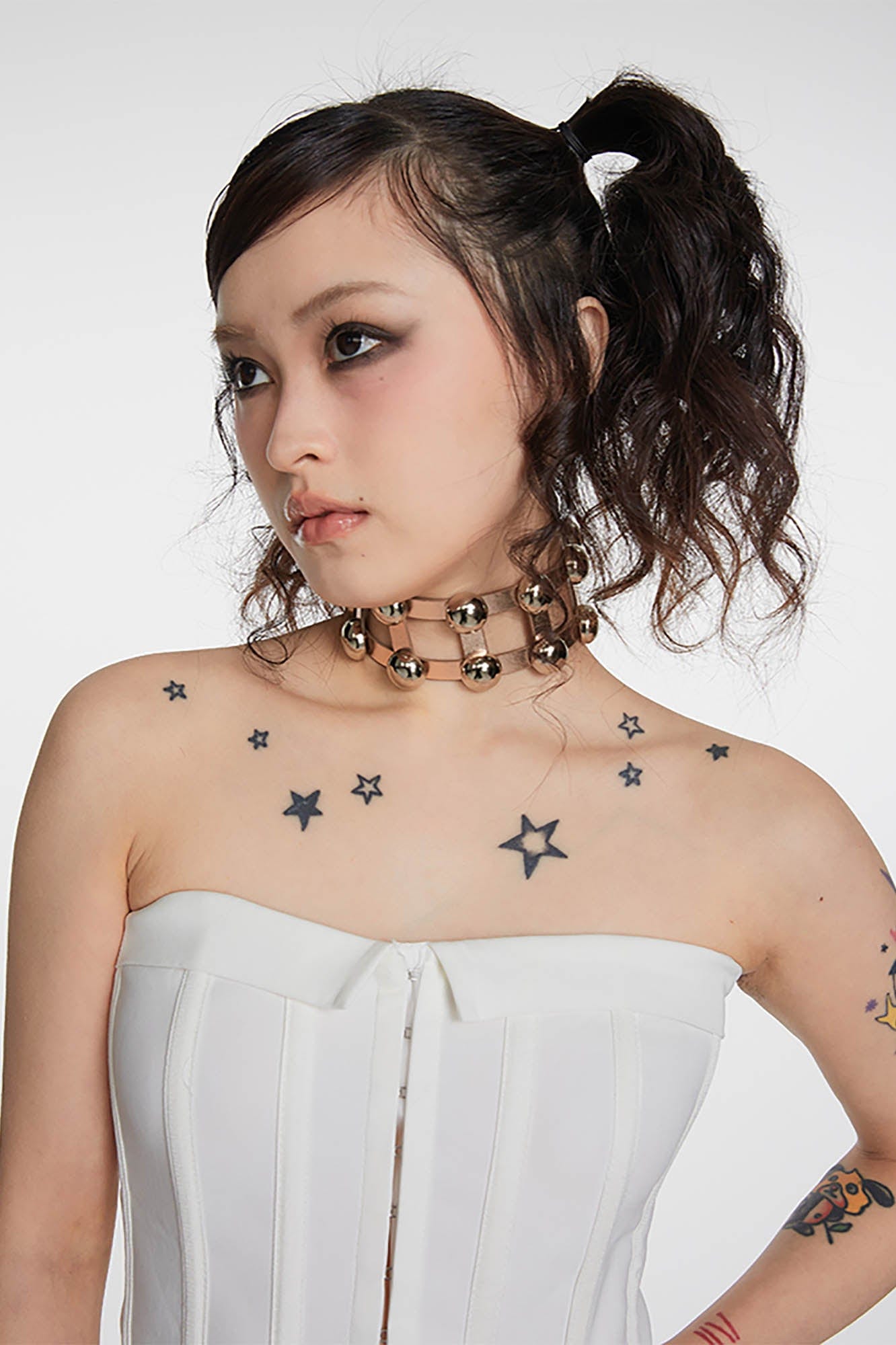 SCHWARZGOLD Metallic Beaded Double-Strap Choker