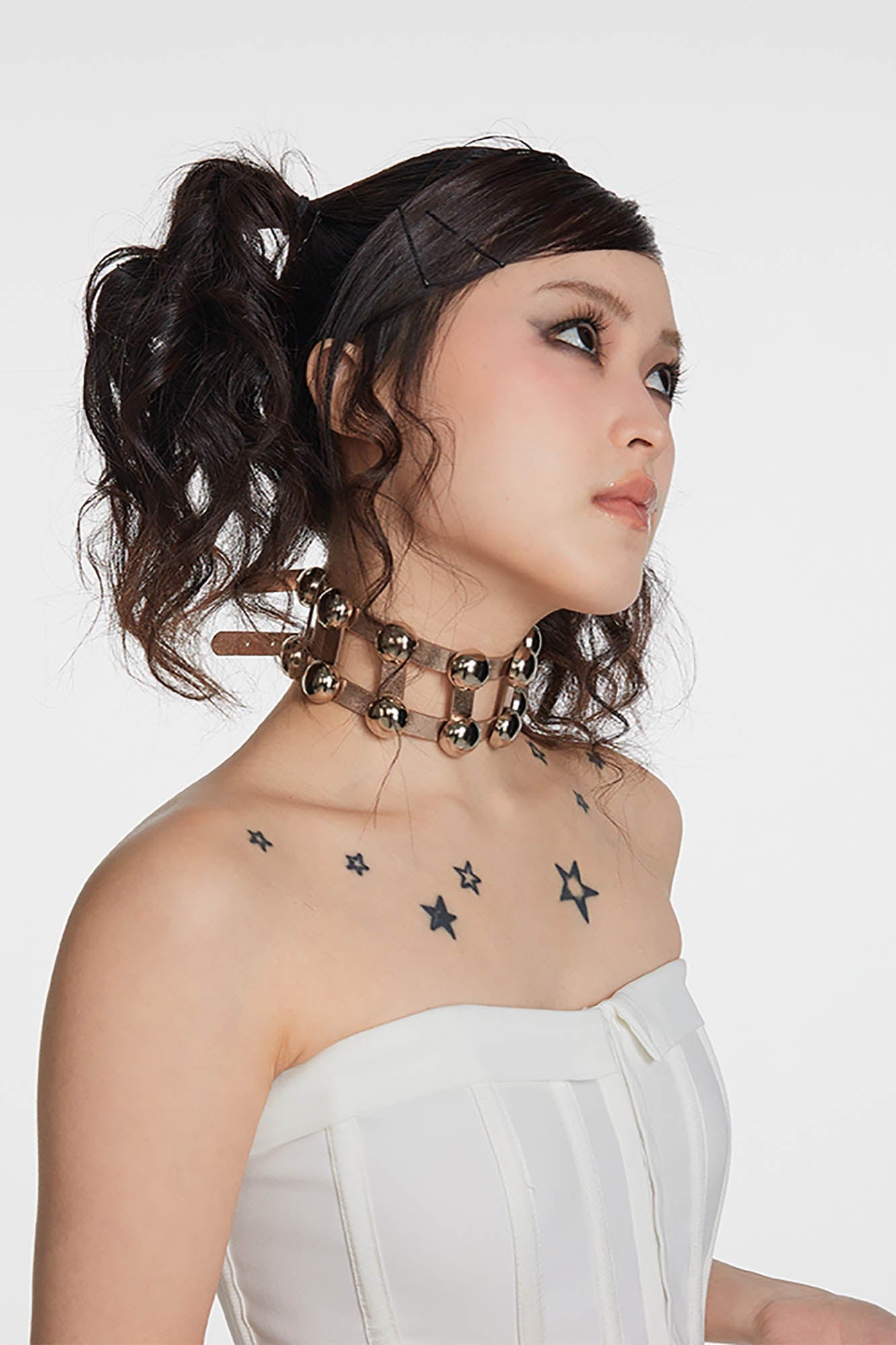 SCHWARZGOLD Metallic Beaded Double-Strap Choker