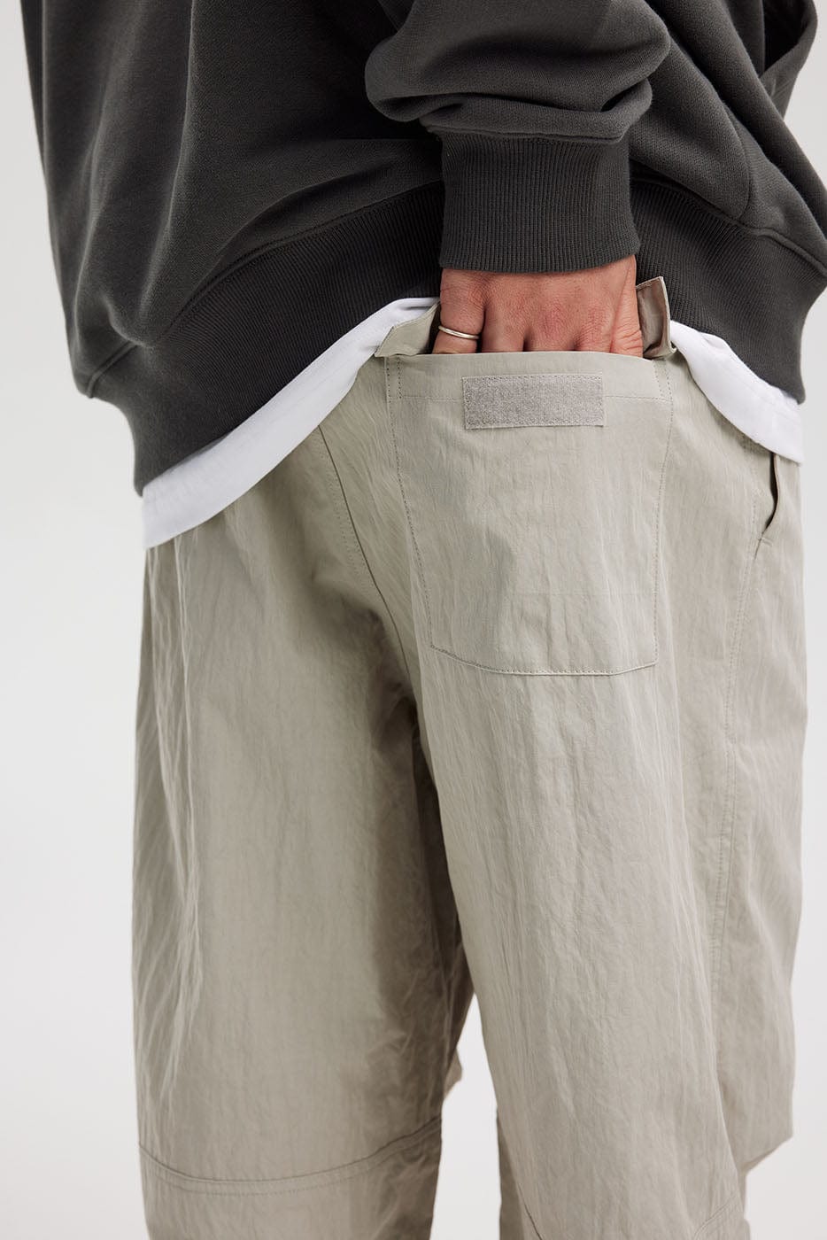 BONELESS Crinkled Drawstring Logo Pants