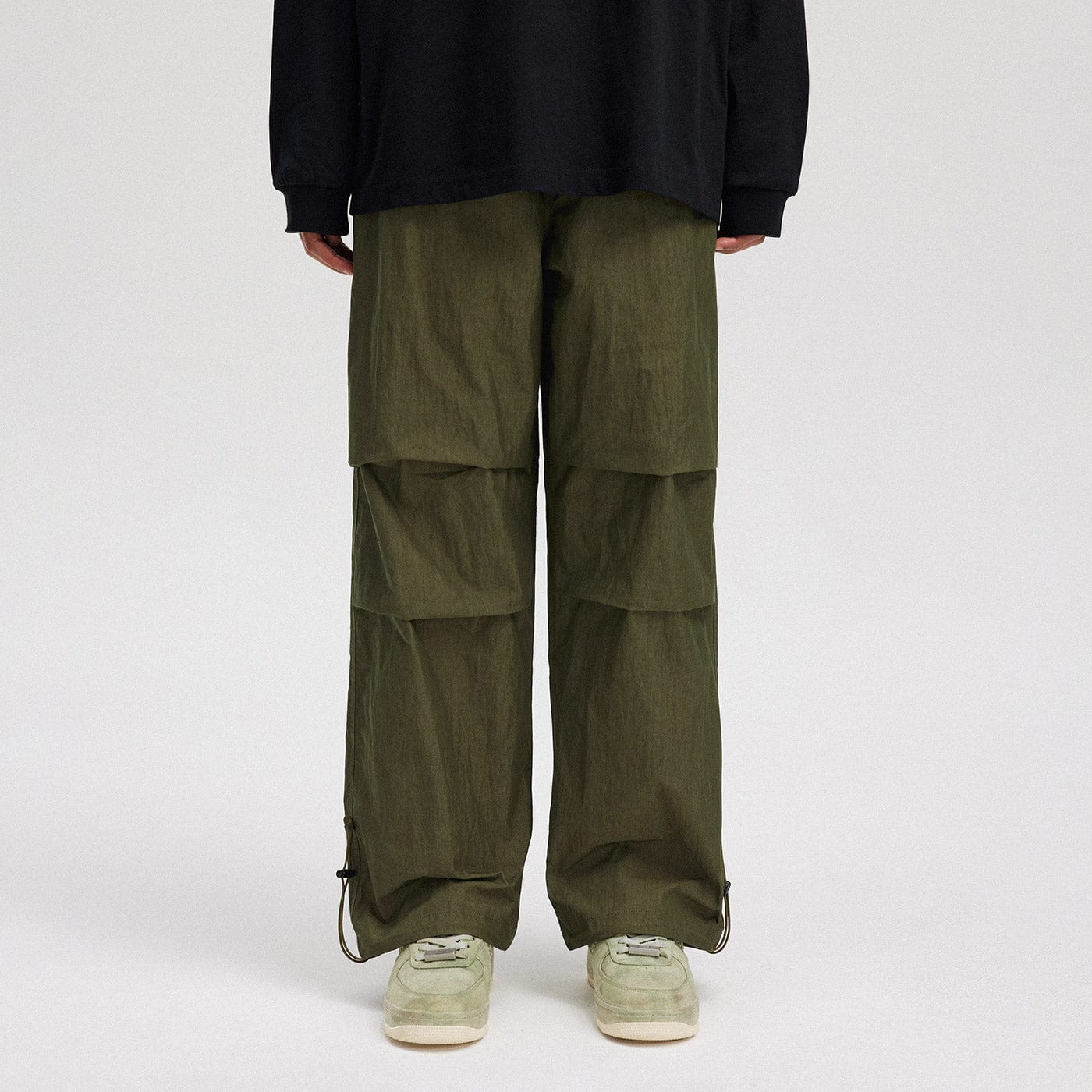 BONELESS Crinkled Drawstring Logo Pants