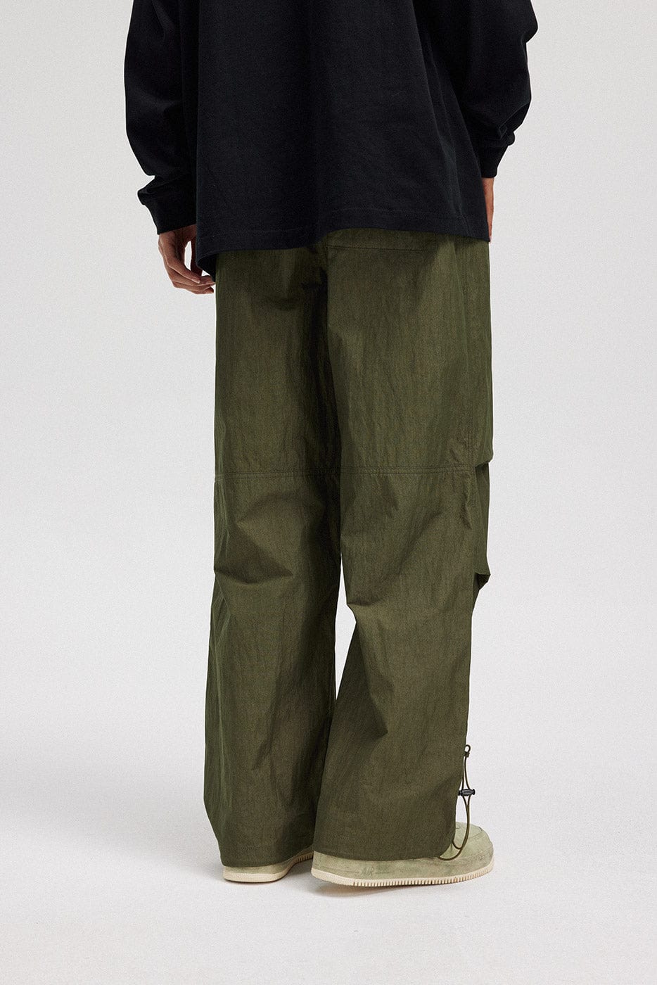 BONELESS Crinkled Drawstring Logo Pants