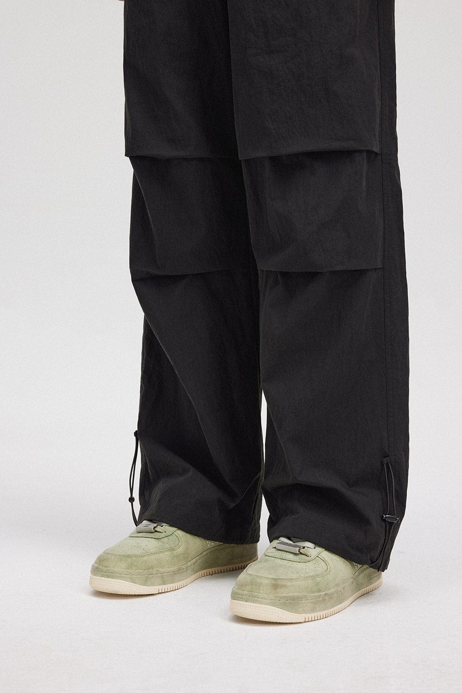 BONELESS Crinkled Drawstring Logo Pants