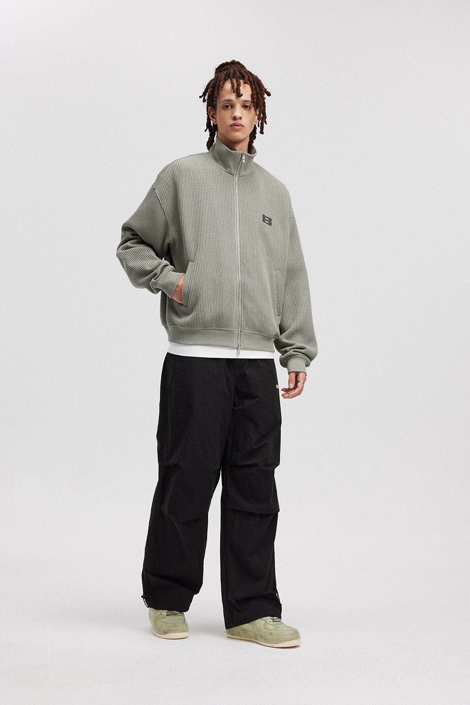 BONELESS Crinkled Drawstring Logo Pants