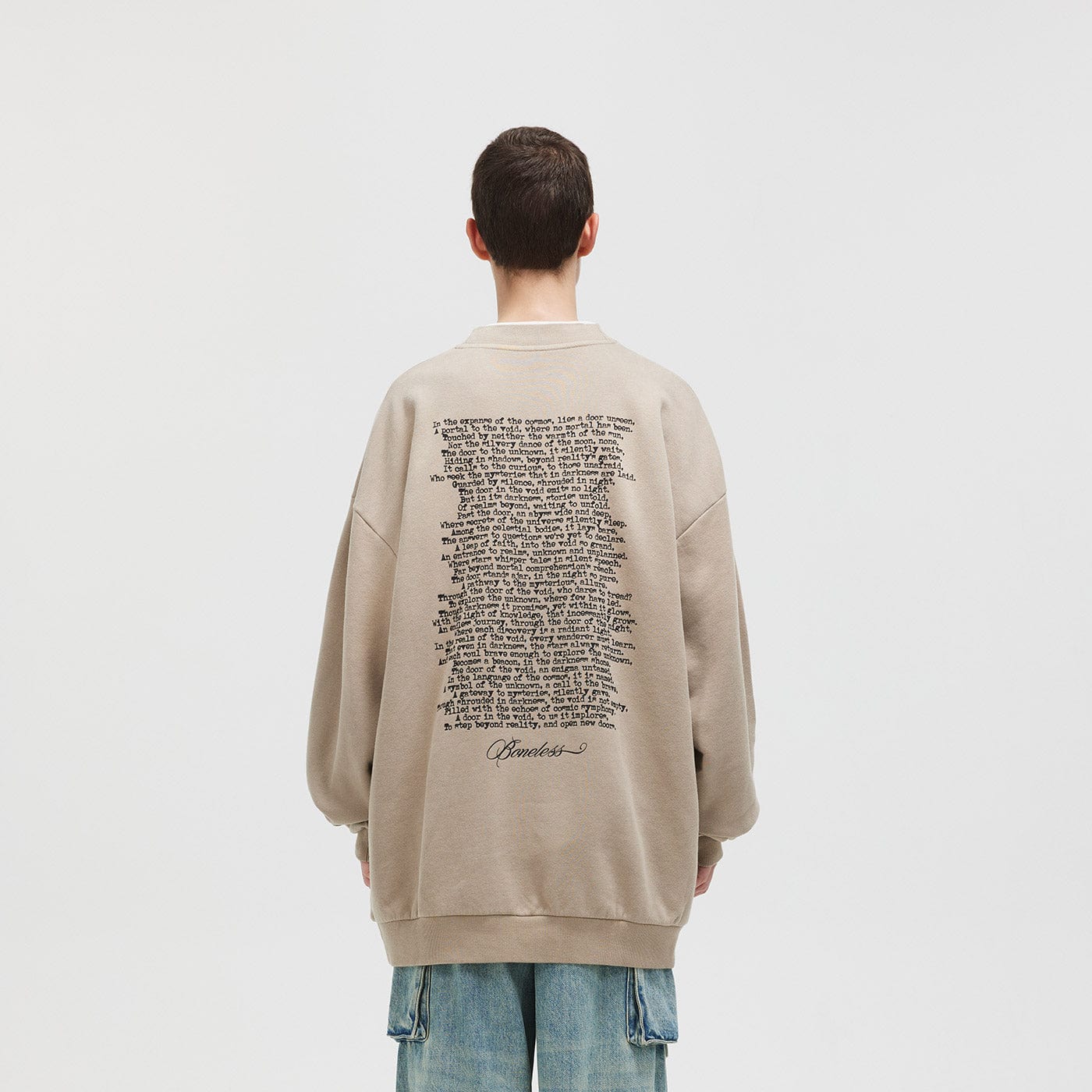 BONELESS Book Page Slogan Crewneck