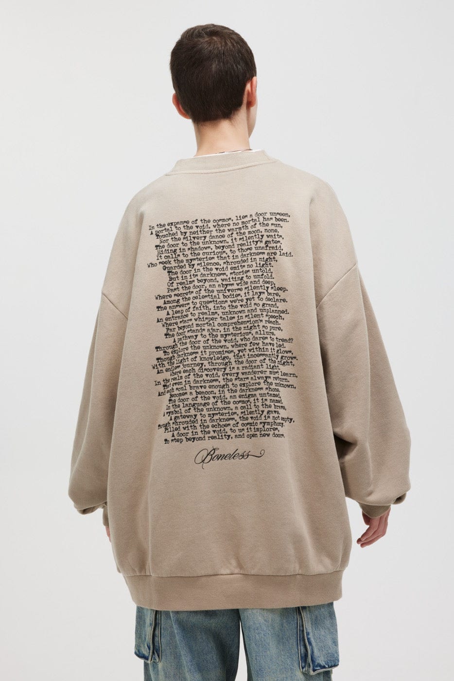 BONELESS Book Page Slogan Crewneck