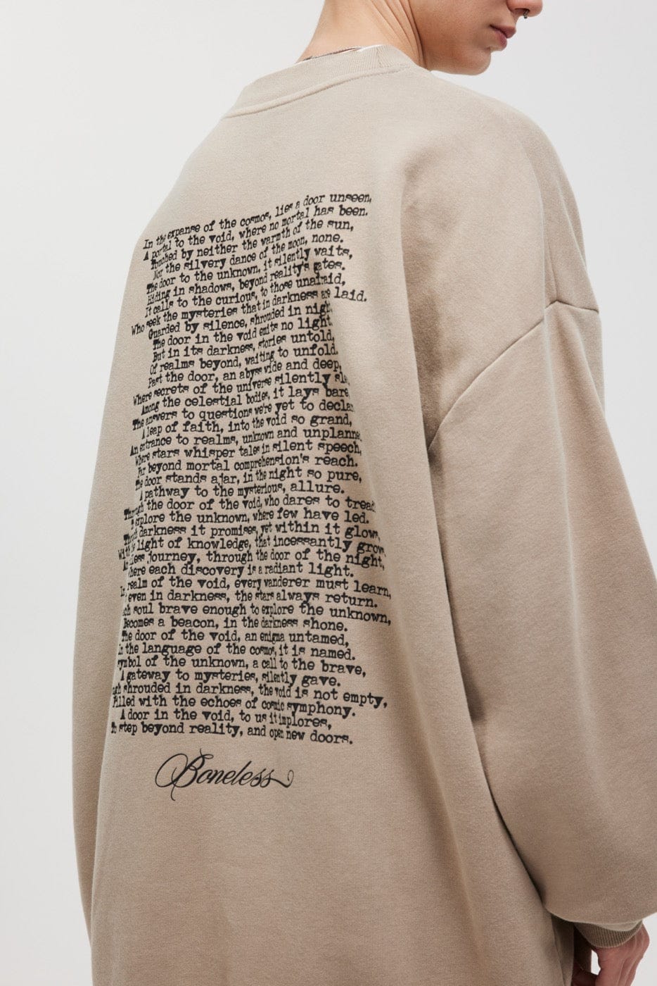 BONELESS Book Page Slogan Crewneck