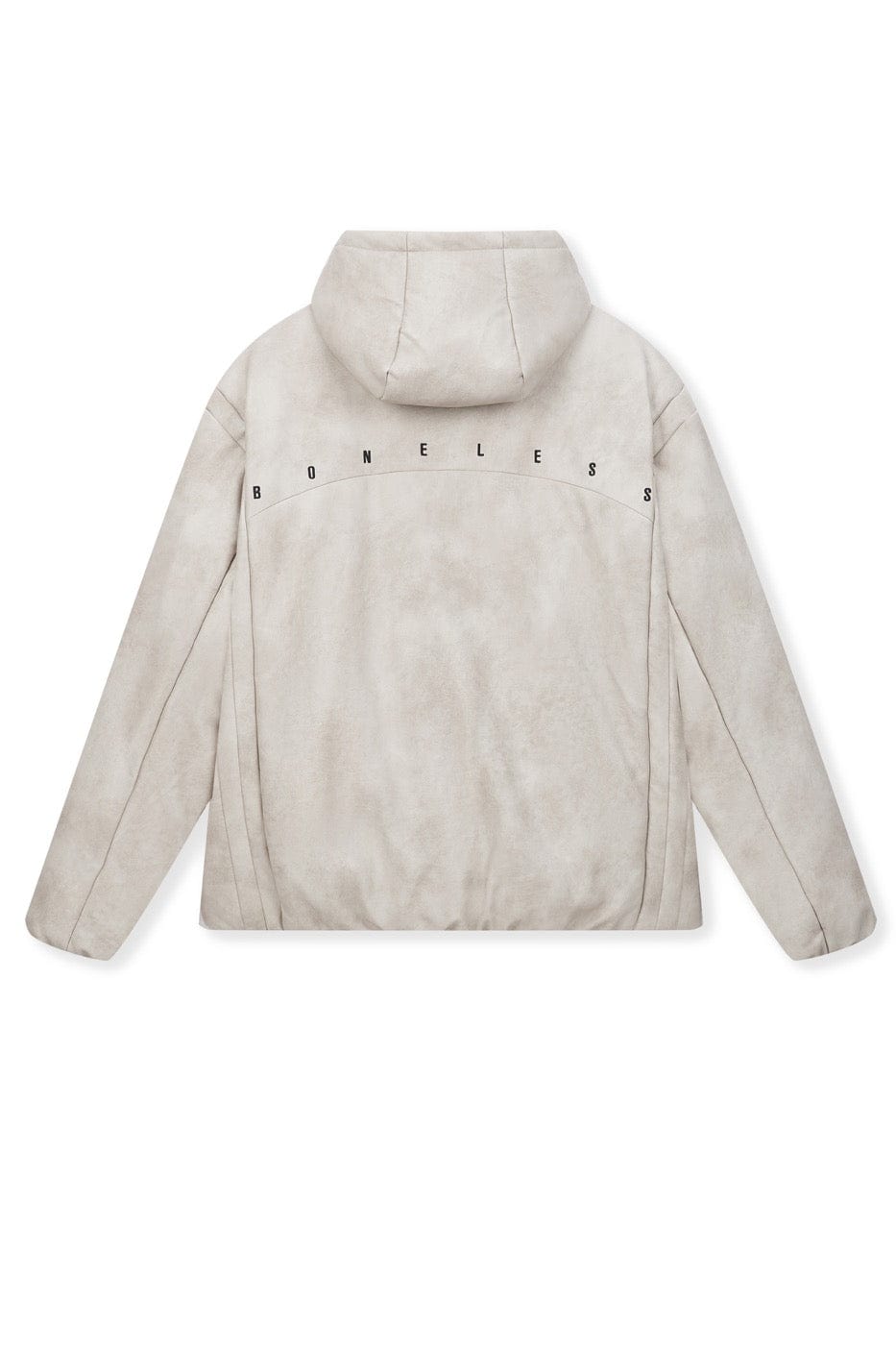 BONELESS Spliced Faux Leather Cotton Padded Jacket