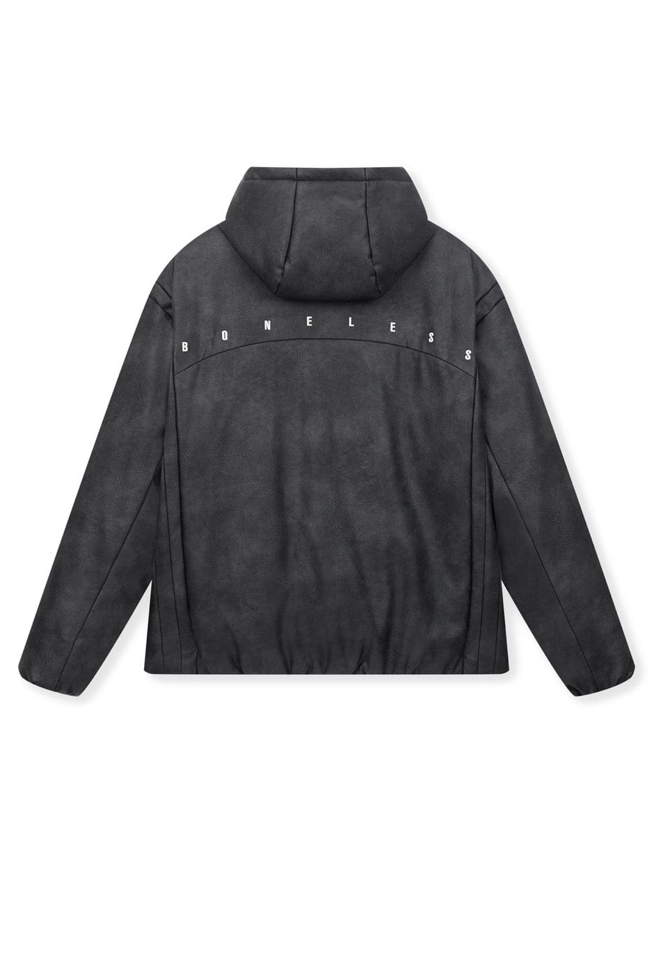 BONELESS Spliced Faux Leather Cotton Padded Jacket