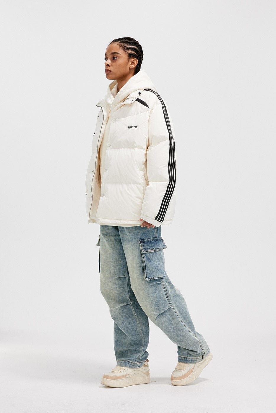 BONELESS Side Stripes Down Jacket