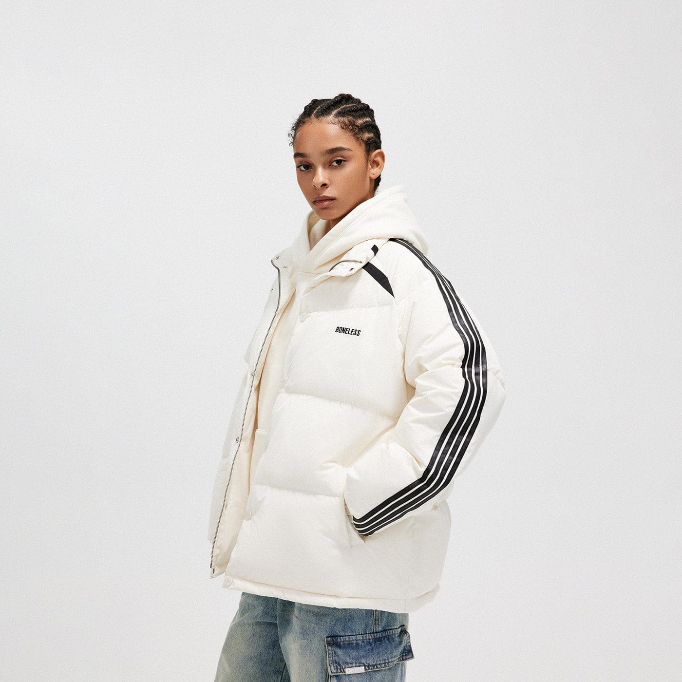 BONELESS Side Stripes Down Jacket