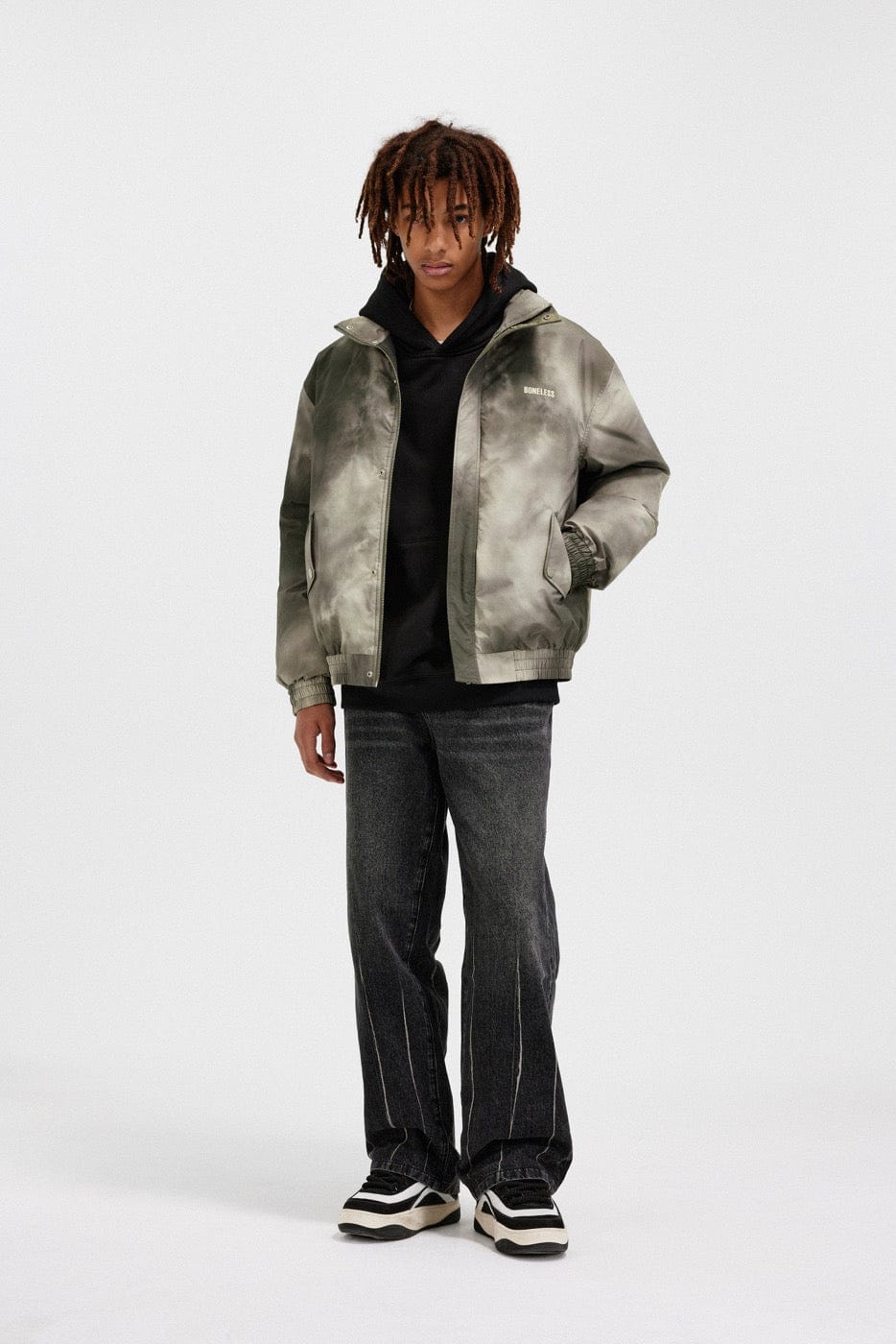 BONELESS Smoke Tie-Dye Puffer Jacket