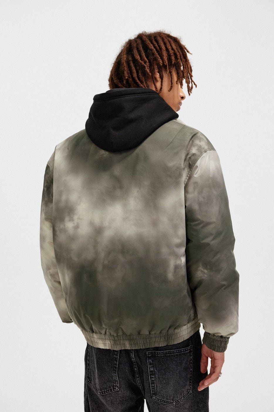 BONELESS Smoke Tie-Dye Puffer Jacket