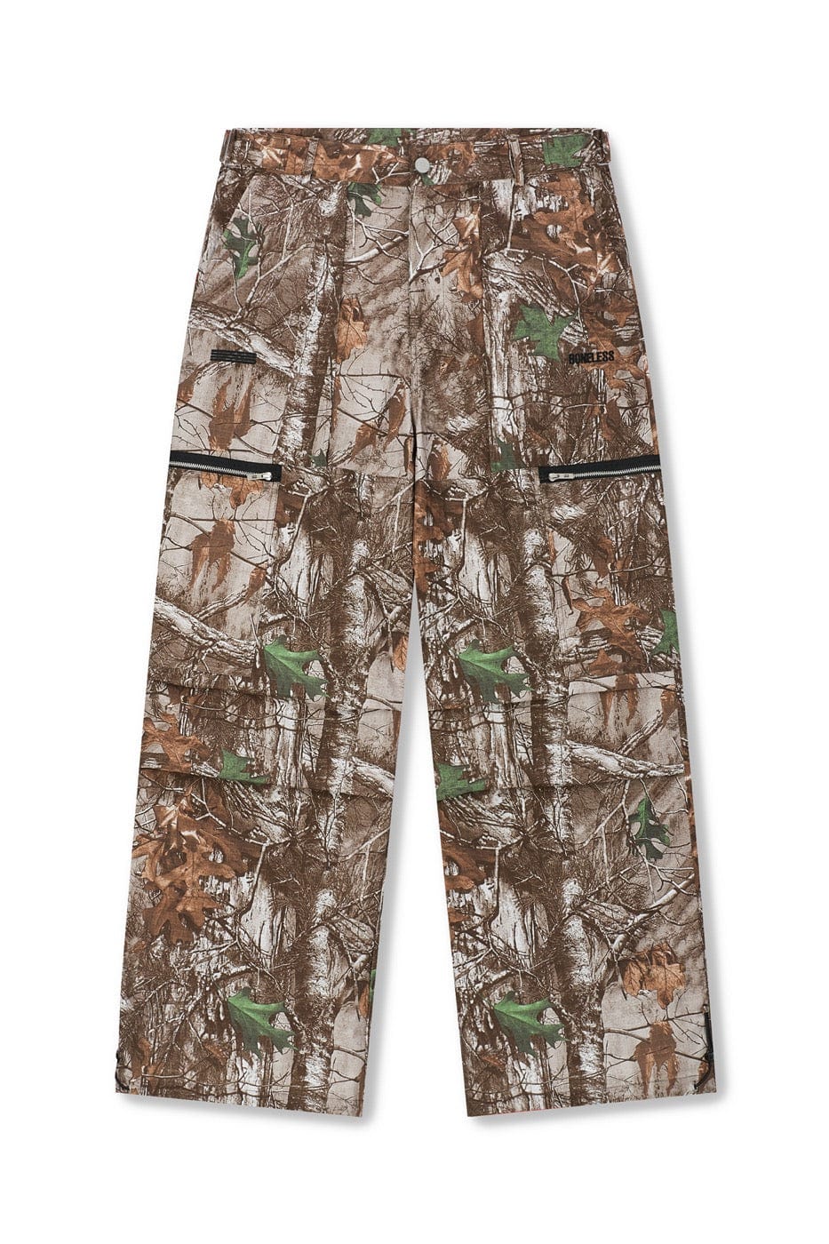 BONELESS Withered Leaves Crinkled Camo Cargo Pants