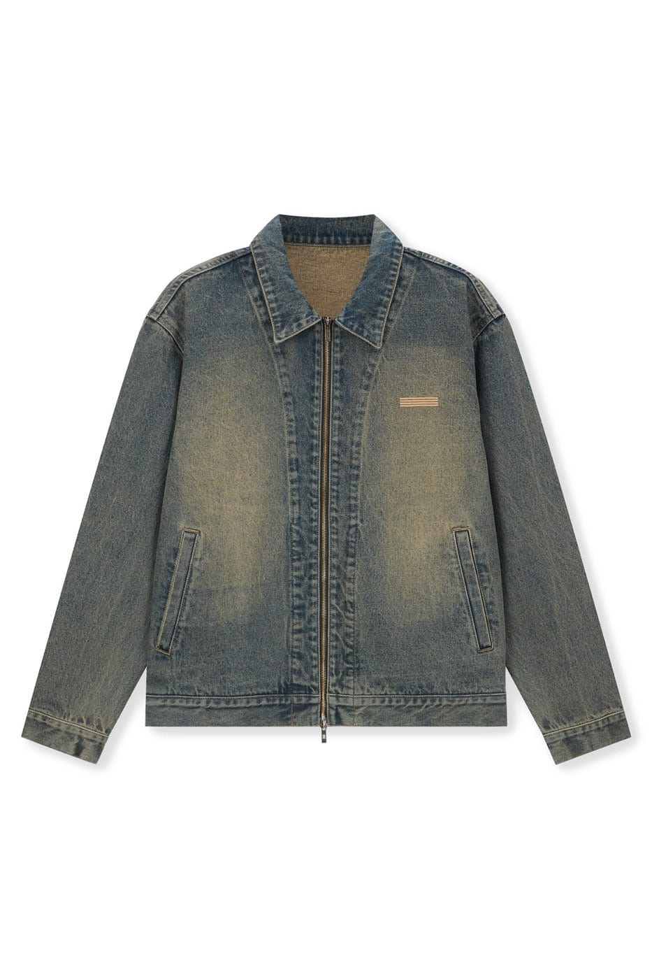 BONELESS Washed Spliced Denim Jacket