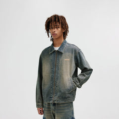 BONELESS Washed Spliced Denim Jacket