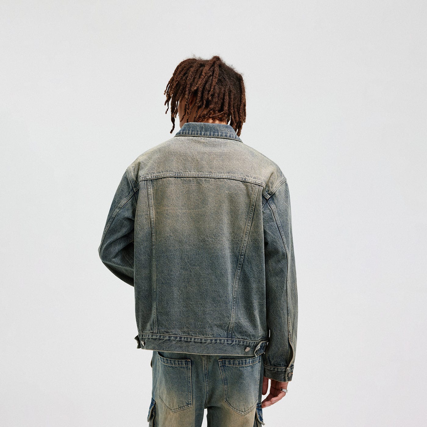 BONELESS Washed Spliced Denim Jacket