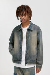 BONELESS Washed Spliced Denim Jacket