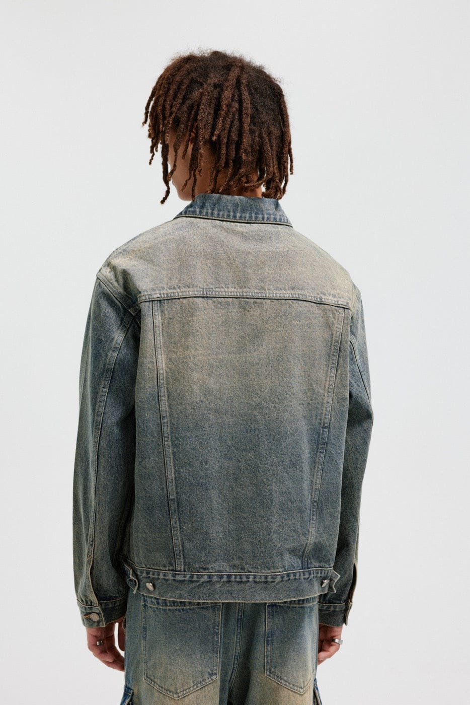 BONELESS Washed Spliced Denim Jacket