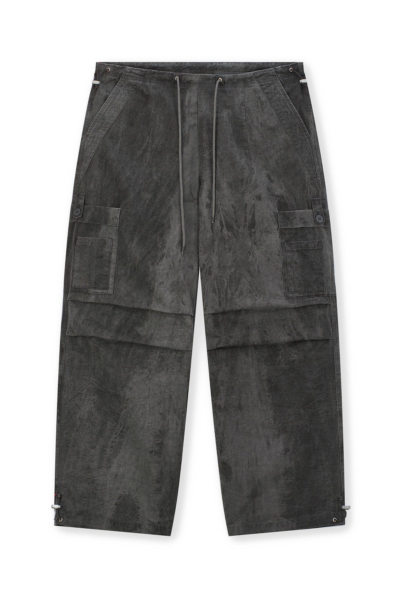 BONELESS Washed Multi-Pocket Crinkled Cargo Pants