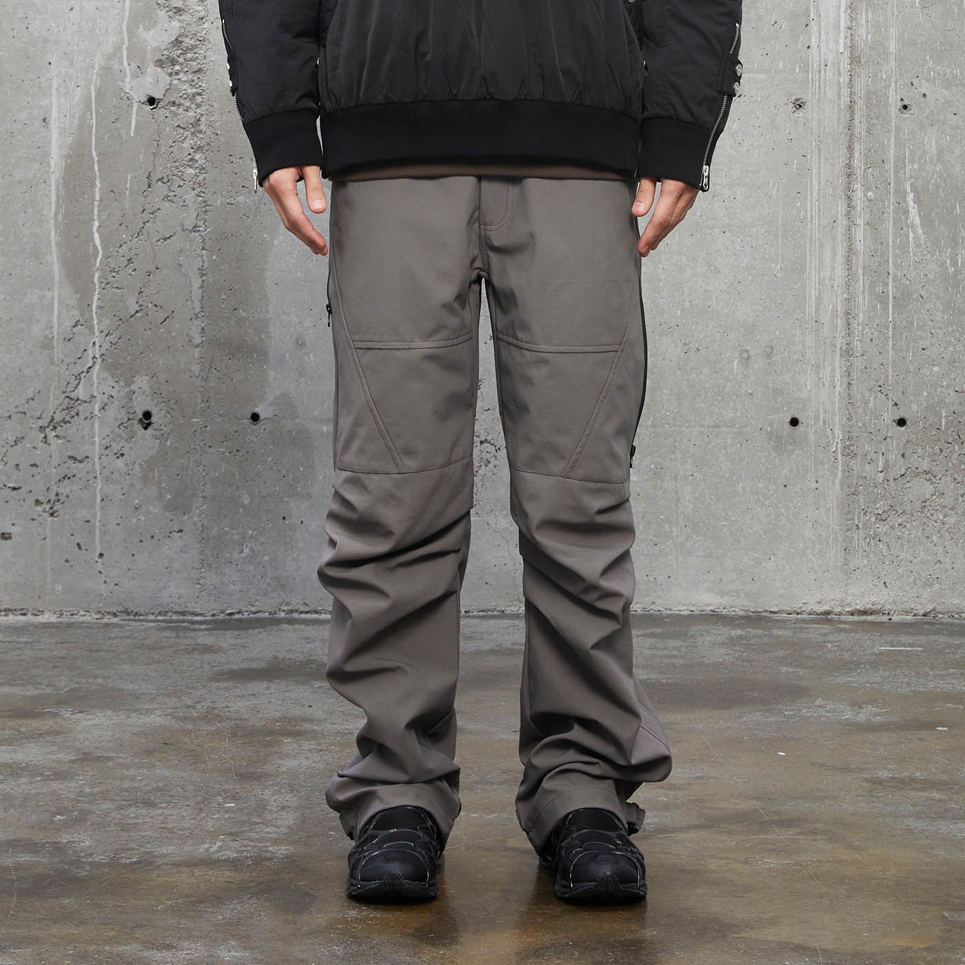 F2CE Deconstructed Crinkled Zipper Pants