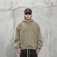 F2CE Deconstructed Spliced Buttoned Hoodie