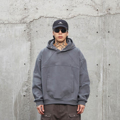 F2CE Deconstructed Spliced Buttoned Hoodie