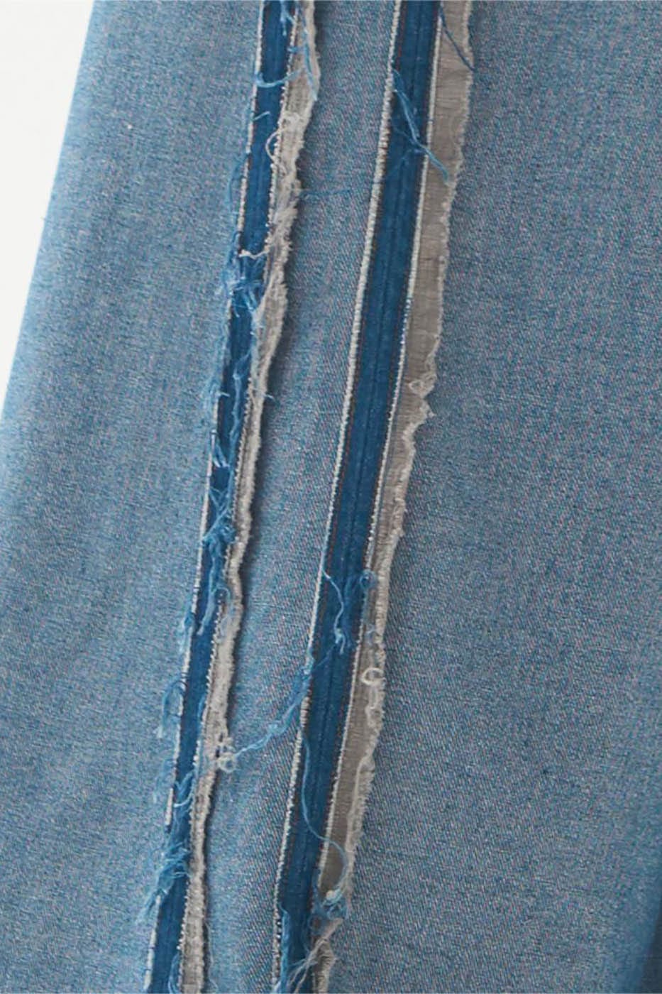 RELABEL Inside-Out Spliced Frayed Baggy Jeans