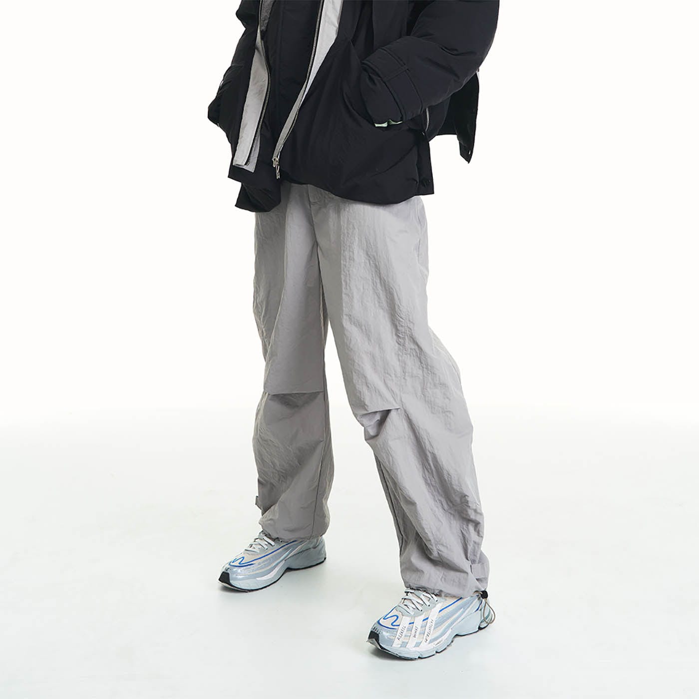 RELABEL Pleated Spliced Parachute Pants