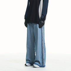RELABEL Inside-Out Spliced Frayed Baggy Jeans