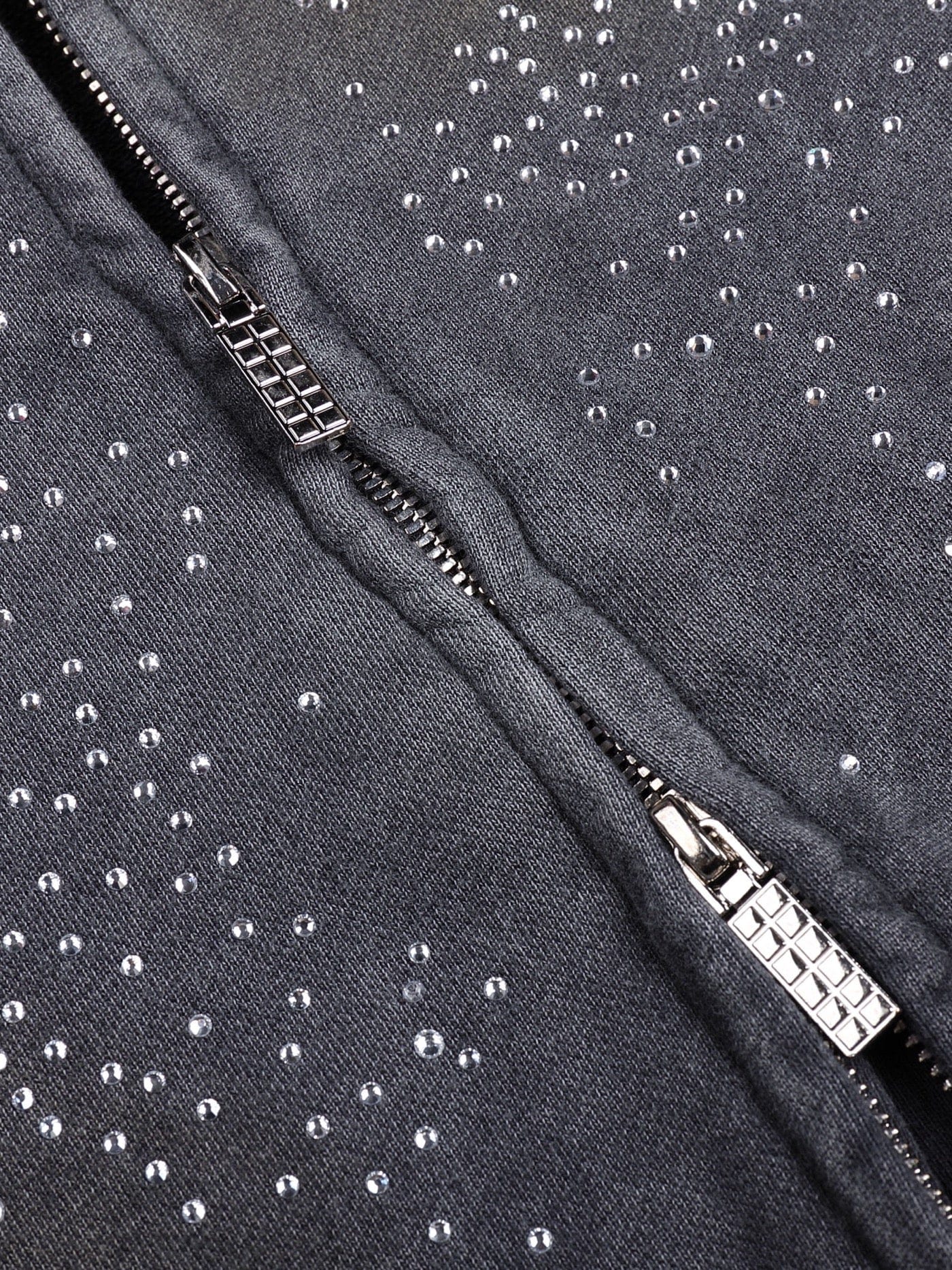 DND4DES Diamond Distressed Zip-Up Hoodie